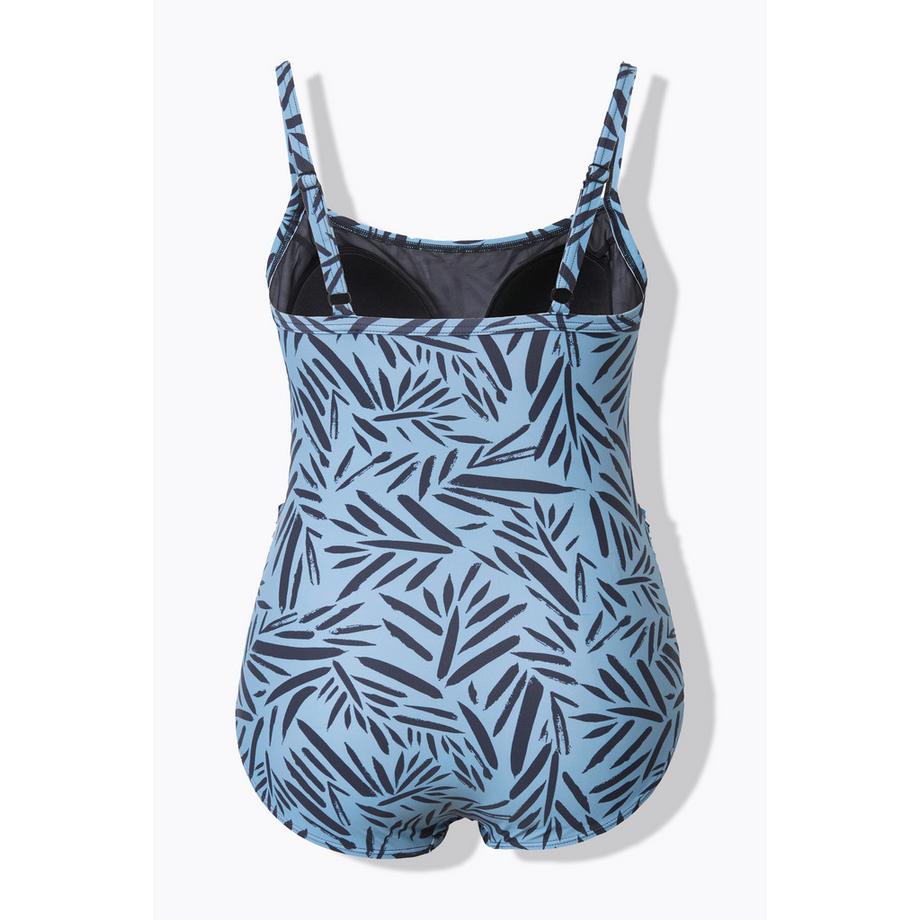 Ulla Popken Badeanzug Blätter Softcups Spaghettiträger  