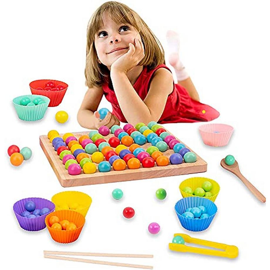 Hölzerne Clip Perlen Brettspiel, Bildung Puzzle