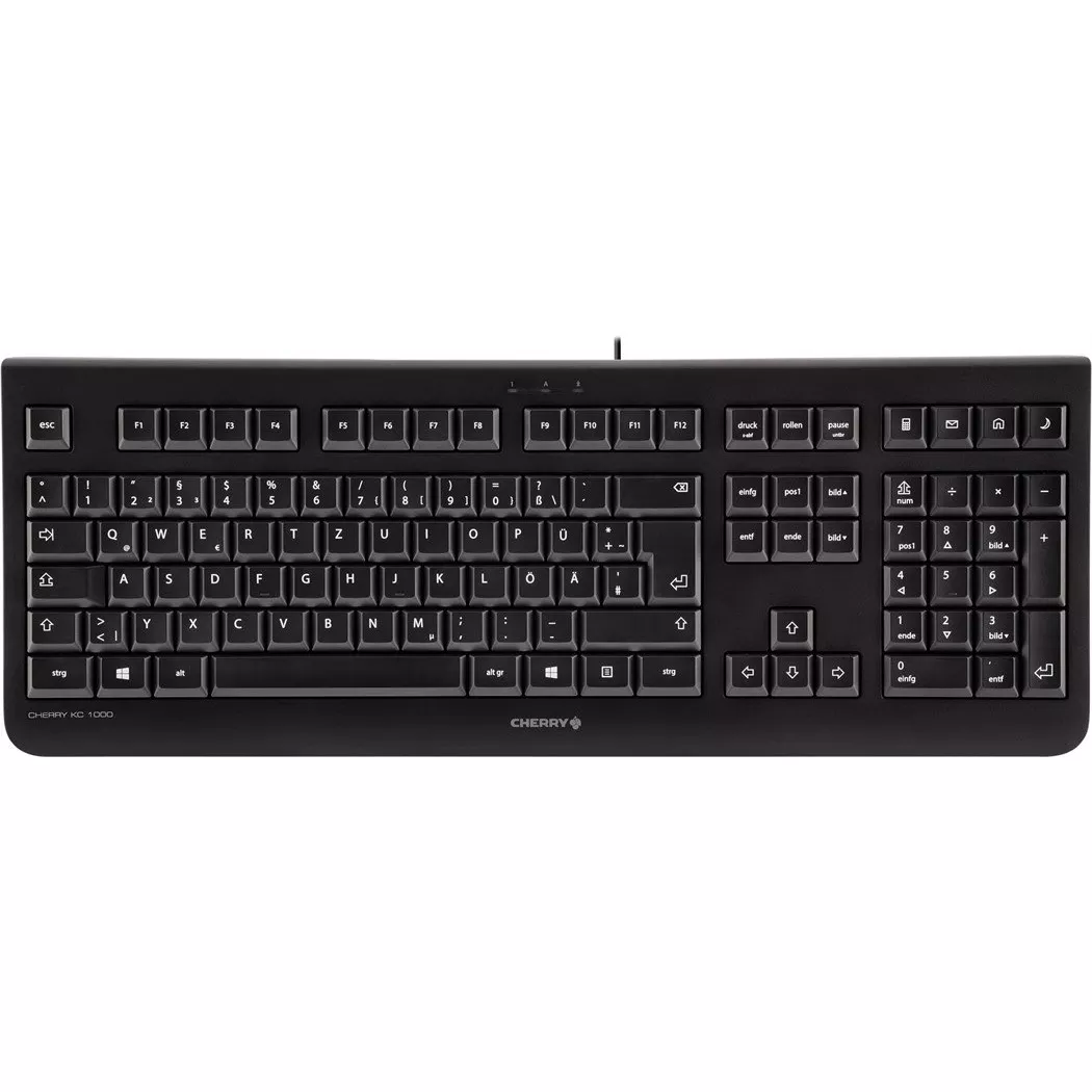 CHERRY KC 1000 keyboard Office USB QWERTZ German Black