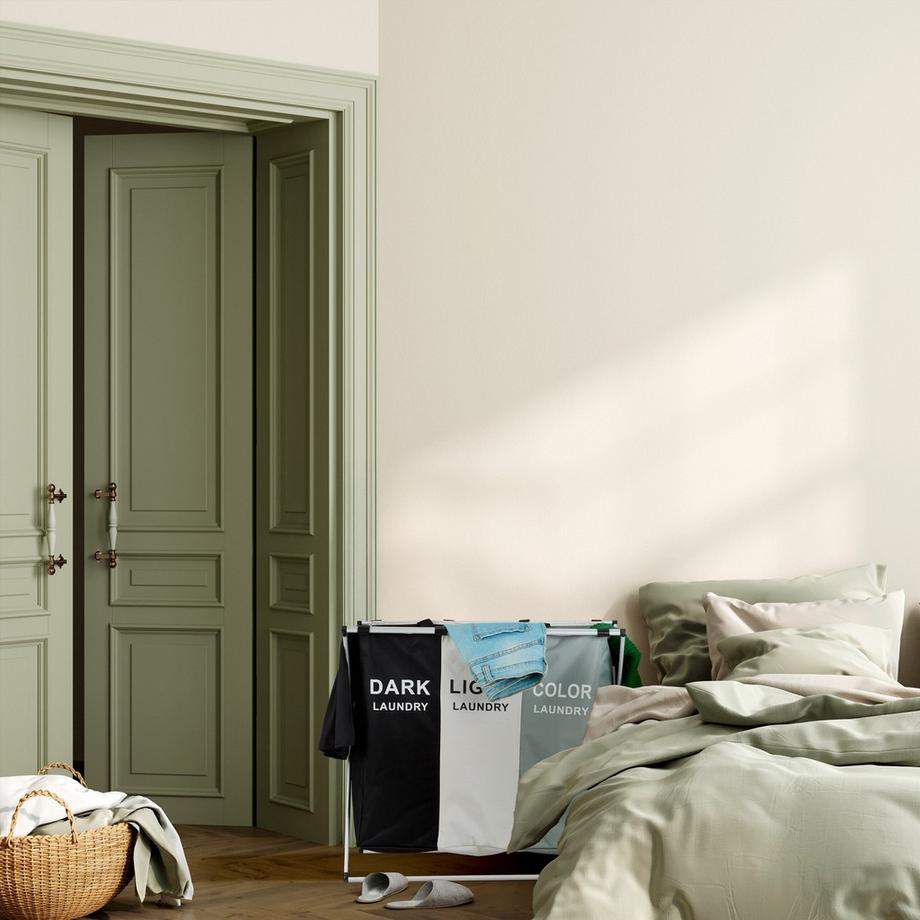 Northix Wäschekorb mit 3 Behältern  