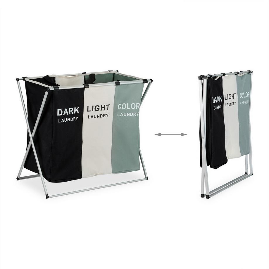 Northix Wäschekorb mit 3 Behältern  