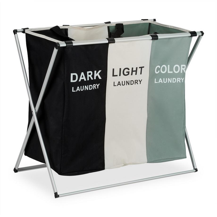 Cesto portabiancheria con 3 scomparti