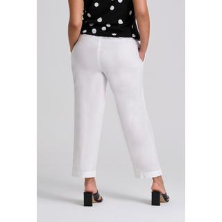 Ulla Popken  Pantaloni chino a 7/8 modello Ruby con taglio della gamba dritto e ampio e cintura elastica 