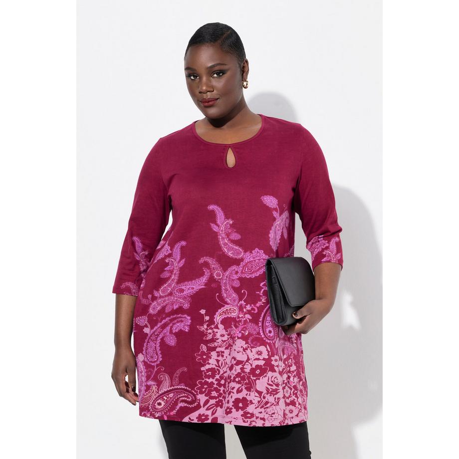 Ulla Popken Bedrucktes Keyhole Langarm Longshirt  