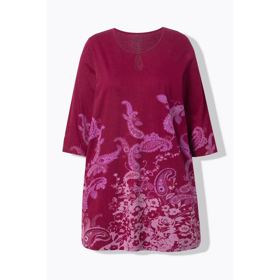 Ulla Popken Bedrucktes Keyhole Langarm Longshirt  