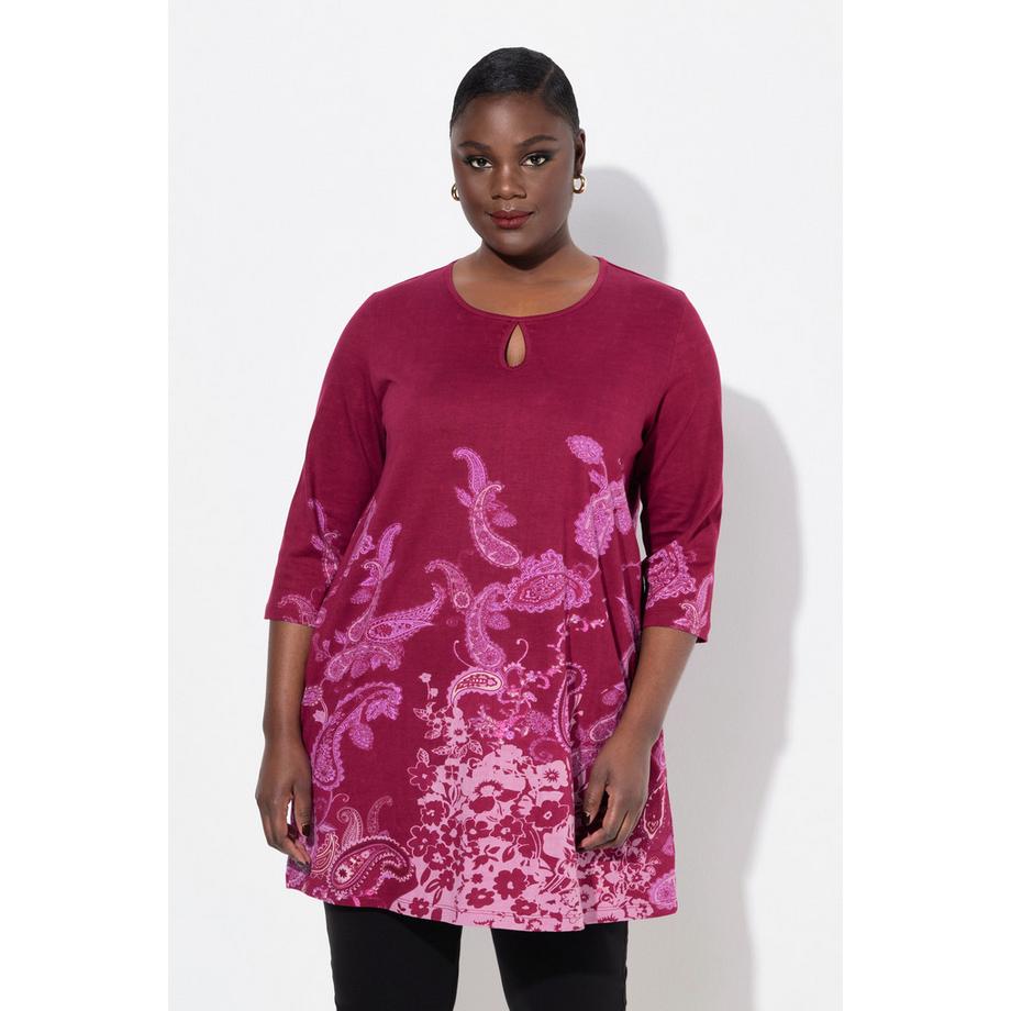 Ulla Popken Bedrucktes Keyhole Langarm Longshirt  