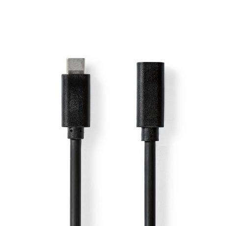 Nedis  Câble USB | USB 3.2 Gen 1 | USB-C™ mâle | USB-C™ femelle | 4K@60Hz | 5 Gbps | Nickelé | 2,00 m | Rond | PVC | Noir | Boîte 