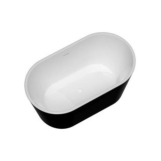 Vente-unique Vasca da bagno freestanding ovale 180 litri 130 x 71 x 58 cm Nero Acrilico - APOGON  