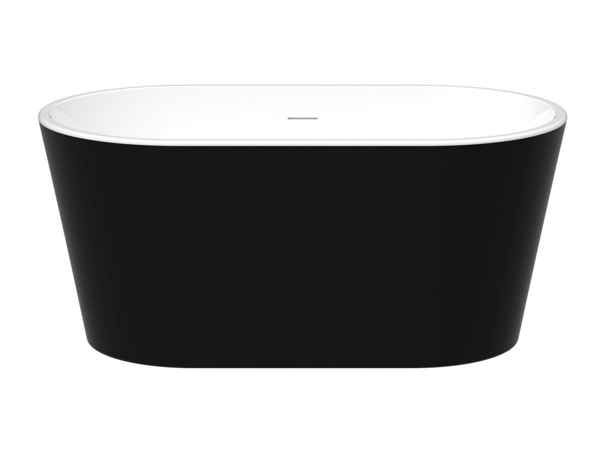 Vente-unique Vasca da bagno freestanding ovale 180 litri 130 x 71 x 58 cm Nero Acrilico - APOGON  