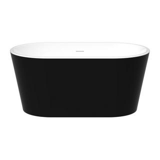 Vente-unique Vasca da bagno freestanding ovale 180 litri 130 x 71 x 58 cm Nero Acrilico - APOGON  