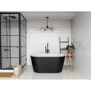 SHOWER DESIGN Baignoire îlot ovale - 180L - 130 x 71 x 58 cm - Noire - Acrylique - APOGON  