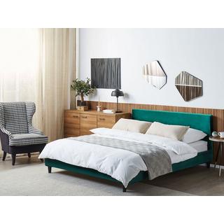 Beliani Bett mit Lattenrost aus Samtstoff Modern FITOU  