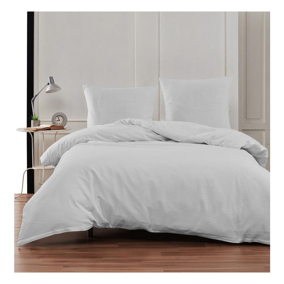 Flair Seersucker Uni Bettwäsche Set  