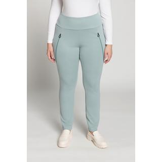 Ulla Popken  Pantaloni con cuciture, tasche con zip e cintura elastica 