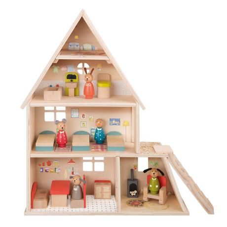Moulin Roty  Maison de poupée avec mobilier, La Grande Famille, Moulin Roty 