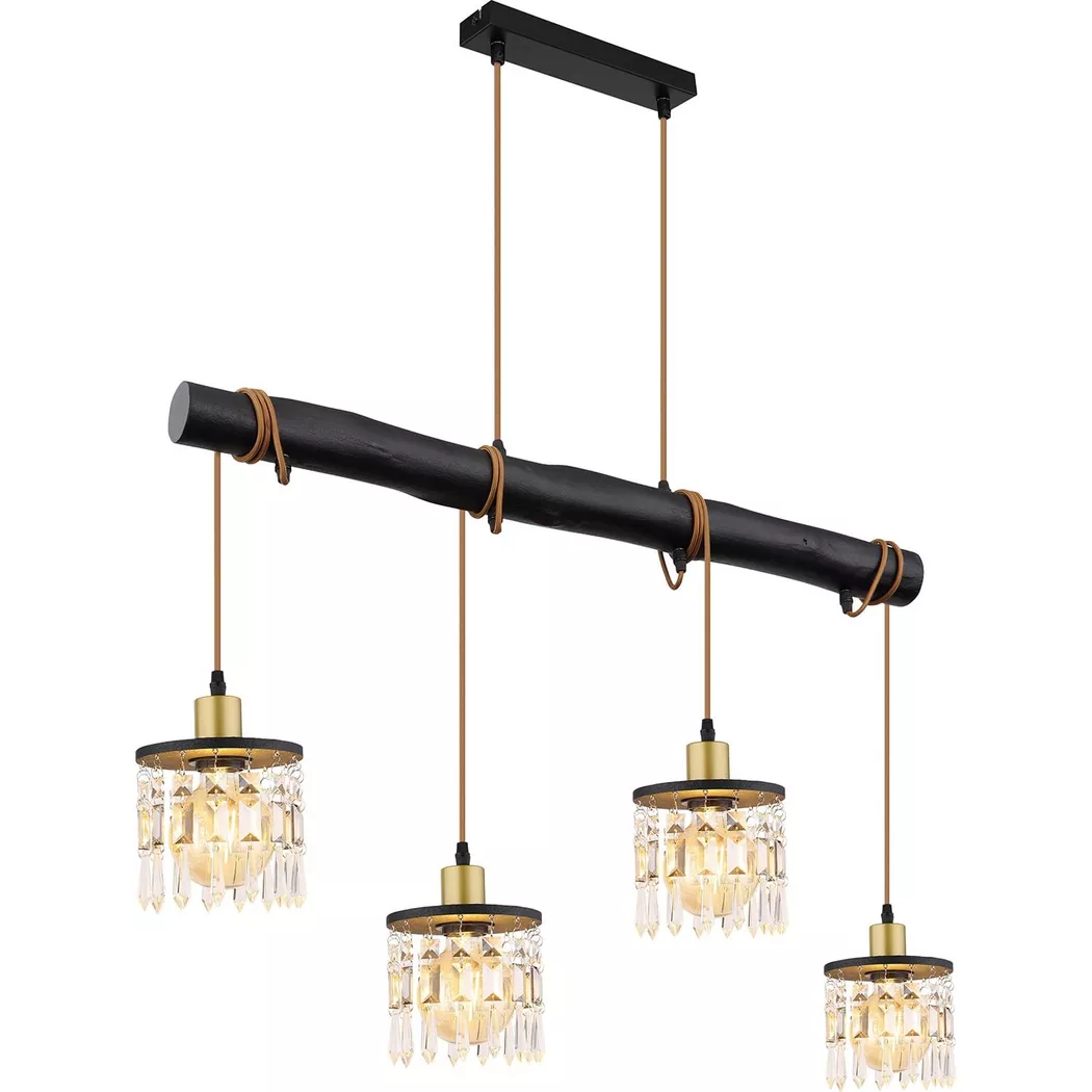 mutoni – Hängeleuchte Comma Messing matt 4xE27, One Size, Schwarz
