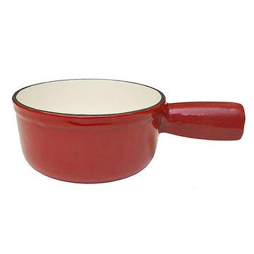Pentola per fonduta in ghisa rossa - 15 cm, 0,5 l