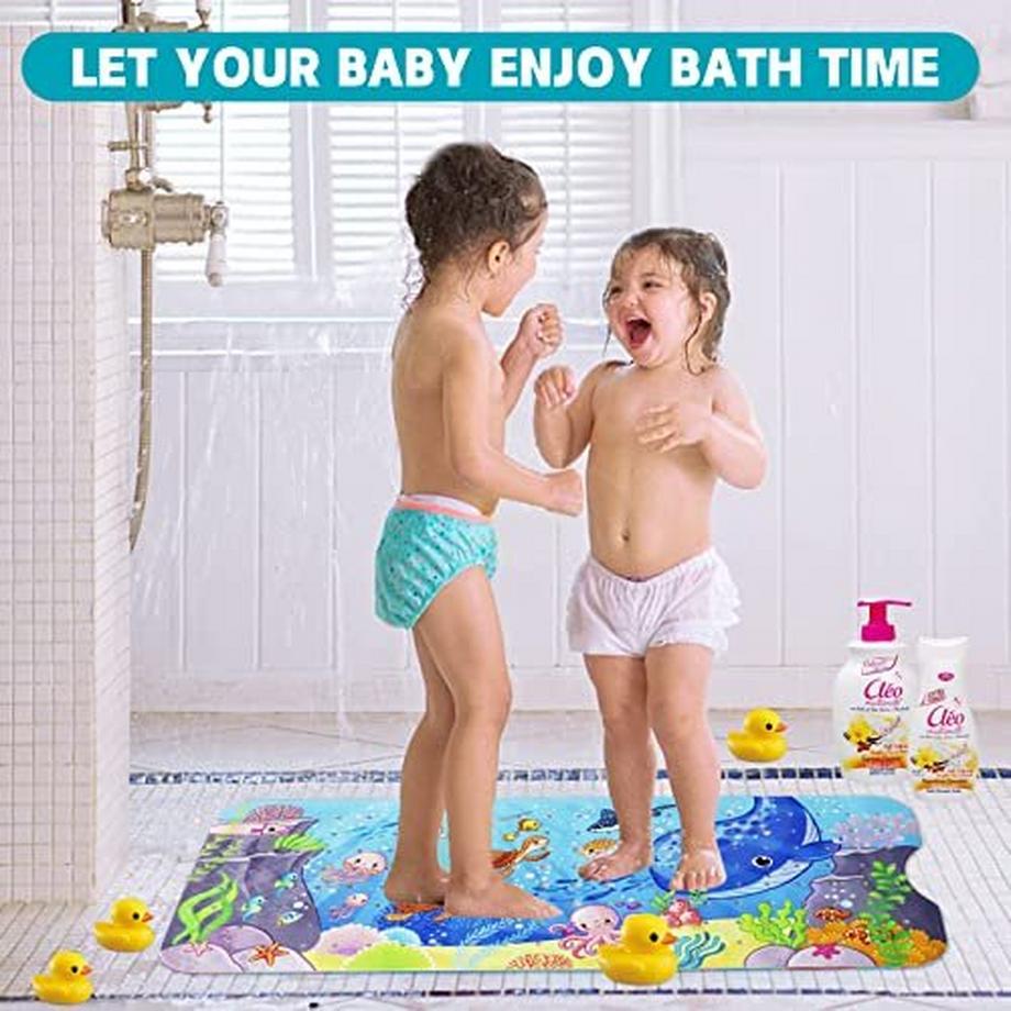 Activity-board Rutschfeste Badematte für Kinder mit Meeresmotiven  