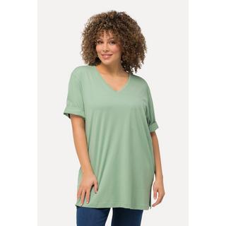 Ulla Popken  T-Shirt, V-Ausschnitt, Relaxed, Halbarm 