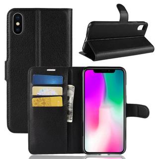 Cover-Discount  iPhone XR - Leder Hülle mit Kartenfach Schwarz 