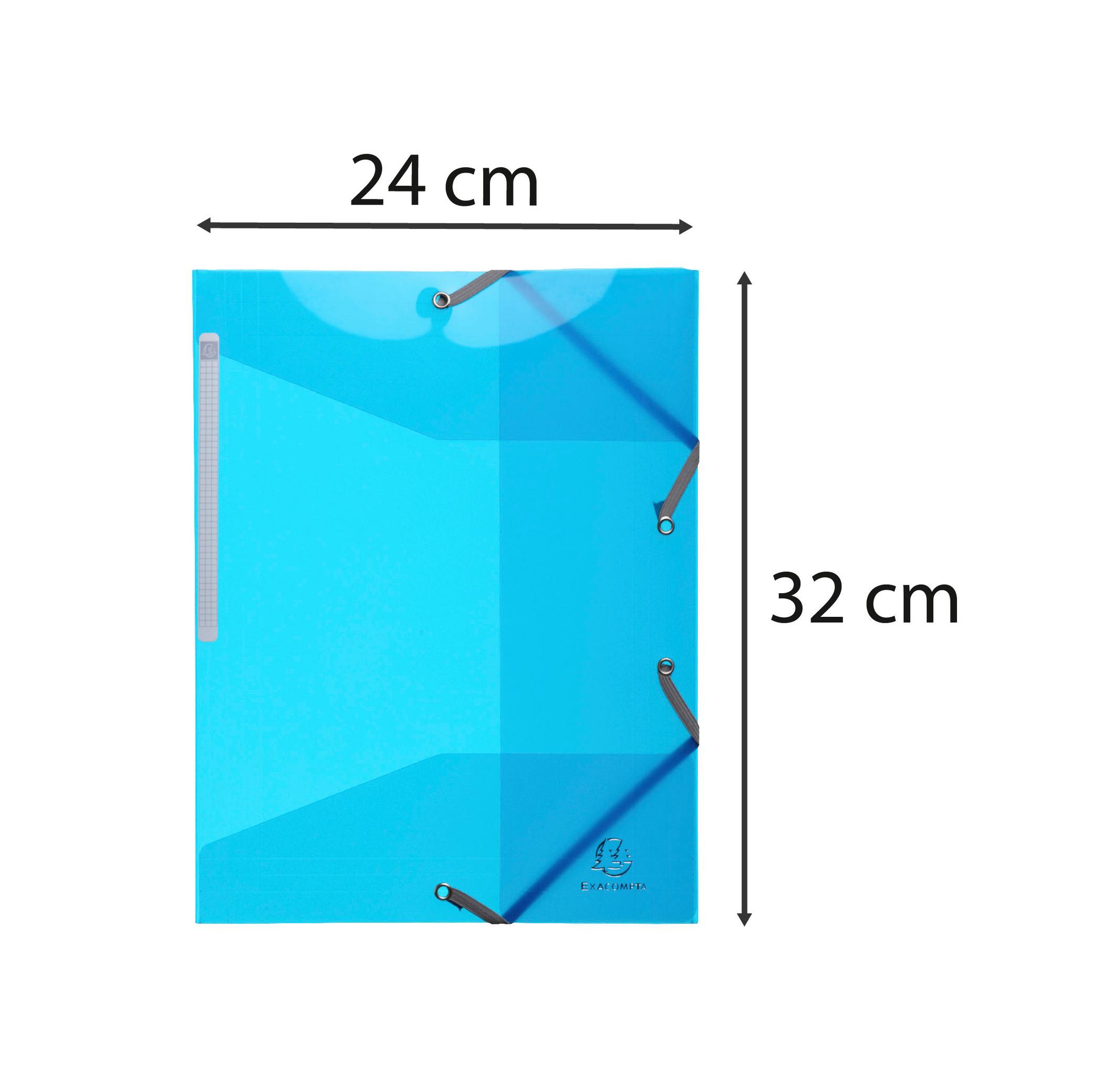 Exacompta Sammelmappe PP 500µ 3 Klappen mit Gummizug Serie Iderama - A4 - x 15  