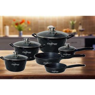 Cheffinger Set de casseroles 10 pièces - noir  