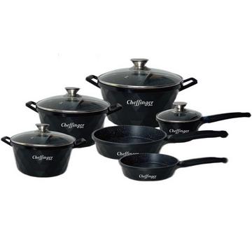 Set de casseroles 10 pièces - noir