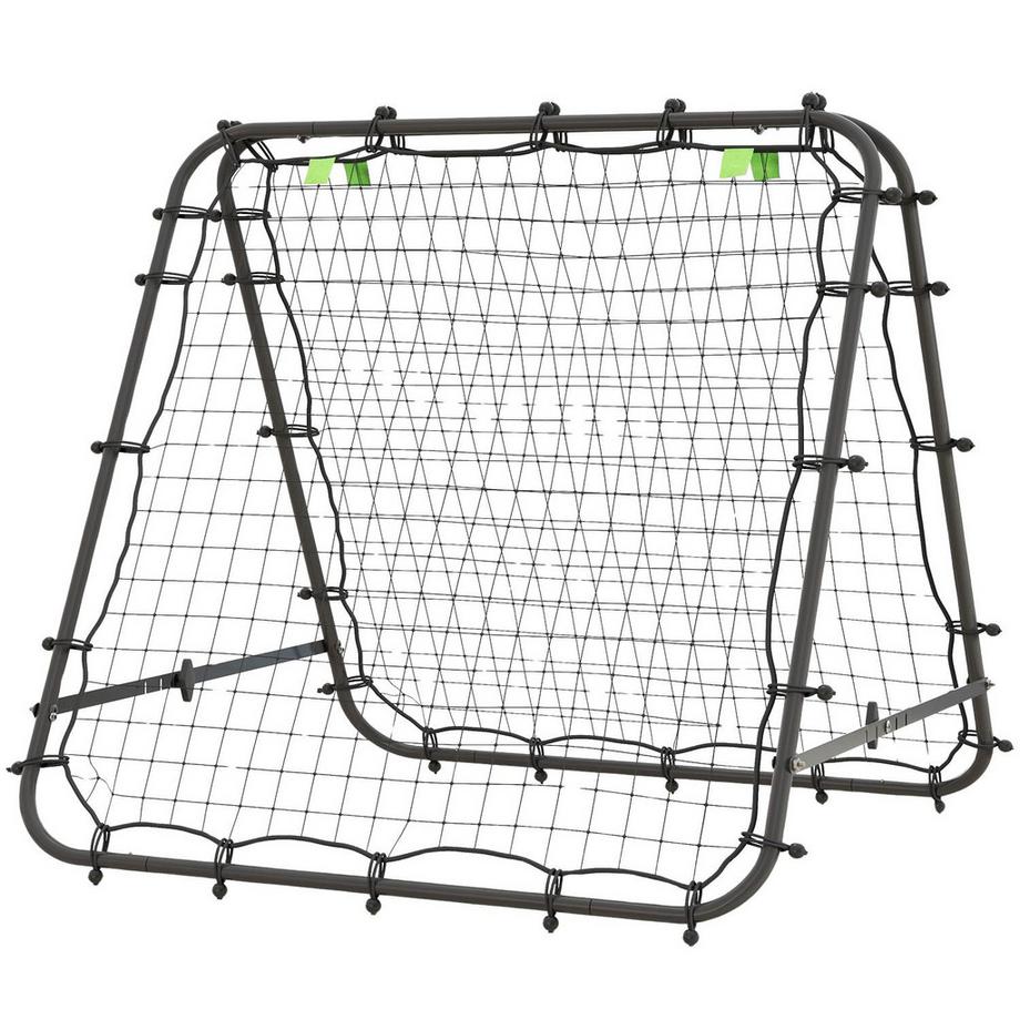 Northio  Fußball Rebounder Kickback Tor Rückprallwand Netz beidseitiger Rückprall Verstellbar in 5 Stufen für Fußball Training Stahl Schwarz 100 x 95 x 90 cm 