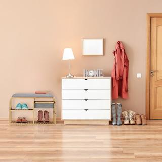 Northix Panca portascarpe in bambù con scomparti  