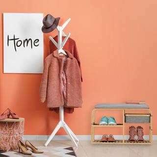 Northix Panca portascarpe in bambù con scomparti  