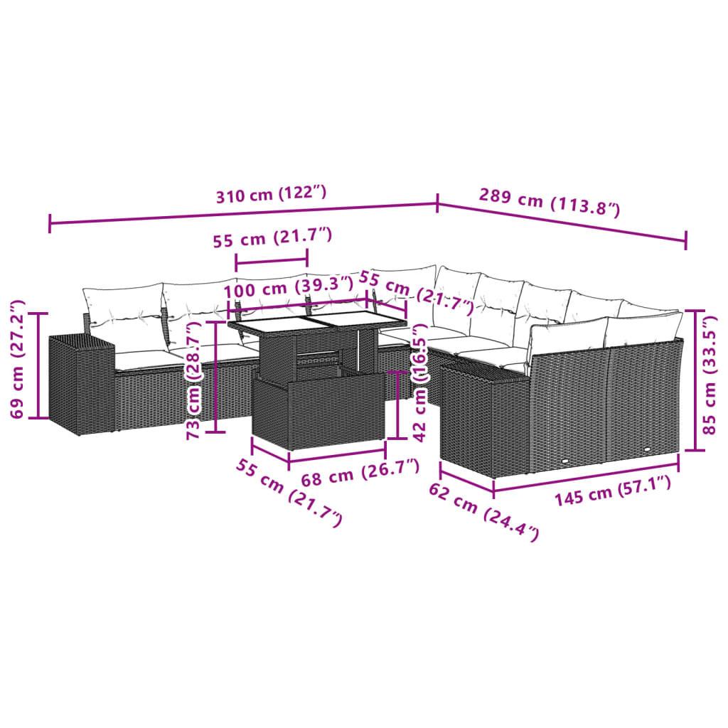 VidaXL Ensemble de canapés de jardin rotin synthétique  