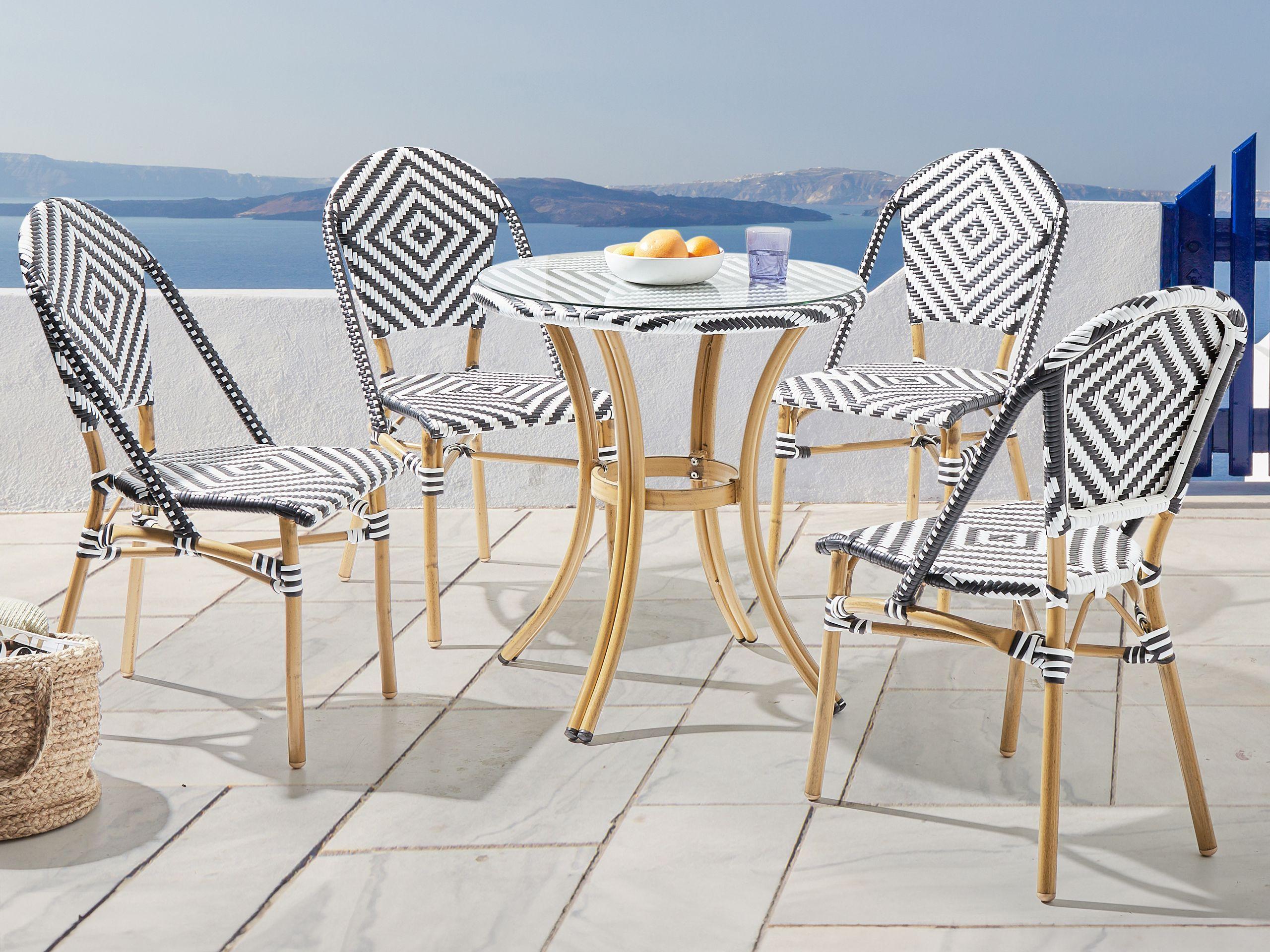Beliani Outdoor Bistrotisch aus PE Rattan Boho RIFREDDO  