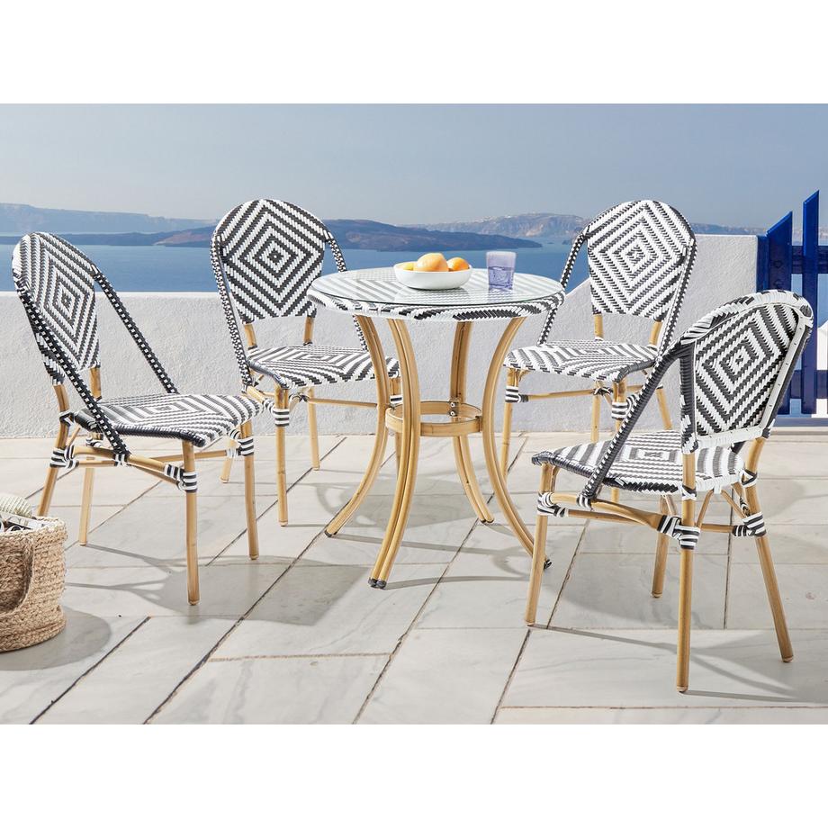 Beliani Outdoor Bistrotisch aus PE Rattan Boho RIFREDDO  