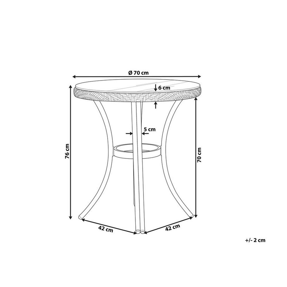 Beliani Outdoor Bistrotisch aus PE Rattan Boho RIFREDDO  