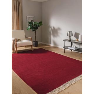 Benuta Tapis de laine Liv Rouge foncé  