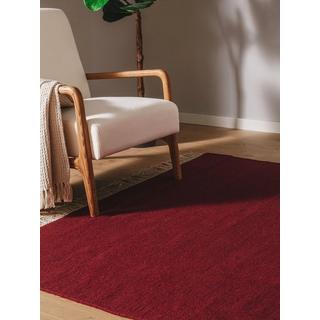 Benuta Tapis de laine Liv Rouge foncé  