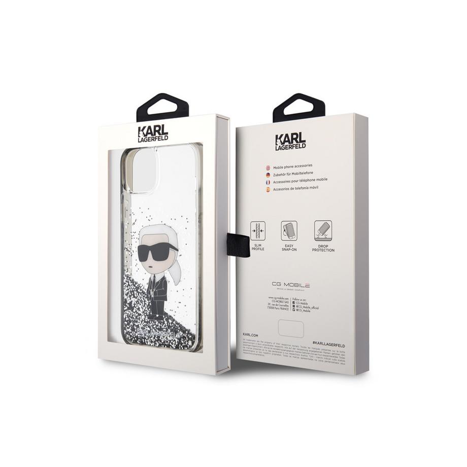 KARL LAGERFELD  Hülle iPhone 15 Floating Ikonik Glitter 