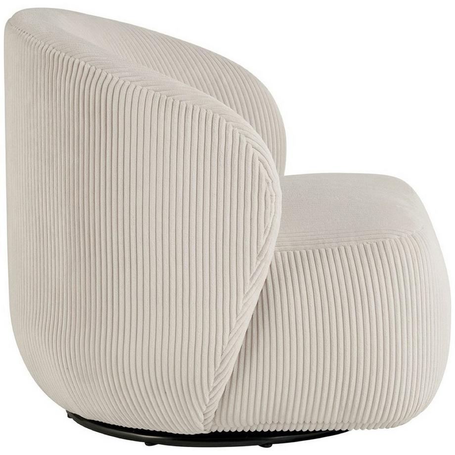 Blanc d'Ivoire Fauteuil Lisette velours côtelé crème  