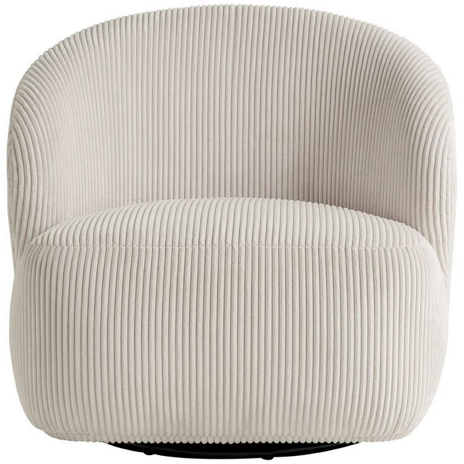 Blanc d'Ivoire Fauteuil Lisette velours côtelé crème  