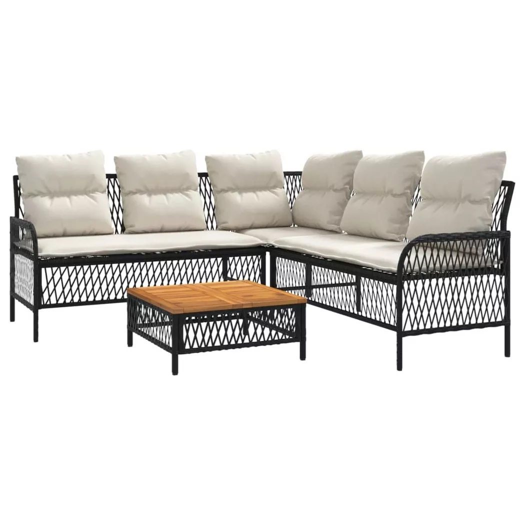 VidaXL - Garten sofagarnitur poly-rattan, One Size, Schwarz