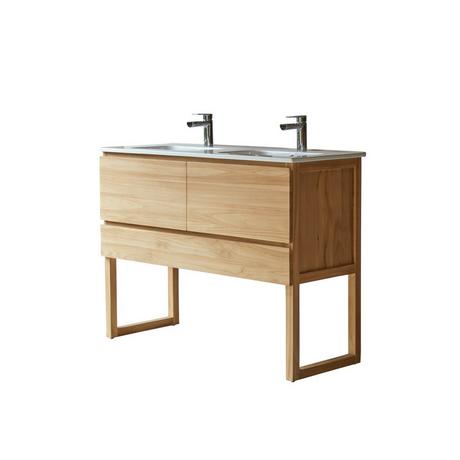 Tikamoon Mobile per il bagno in teak massello e ceramica 120 cm Edgar  