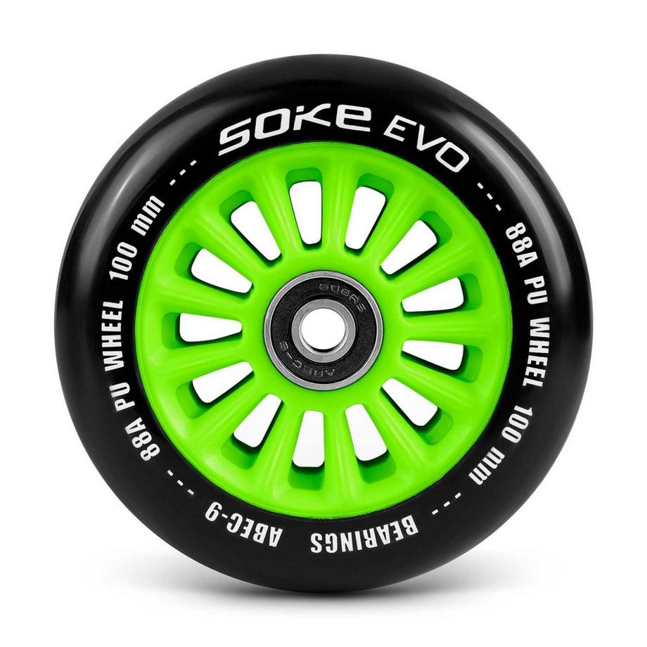 B2X  Roues vertes pour scooter 100 mm, pack de 2 