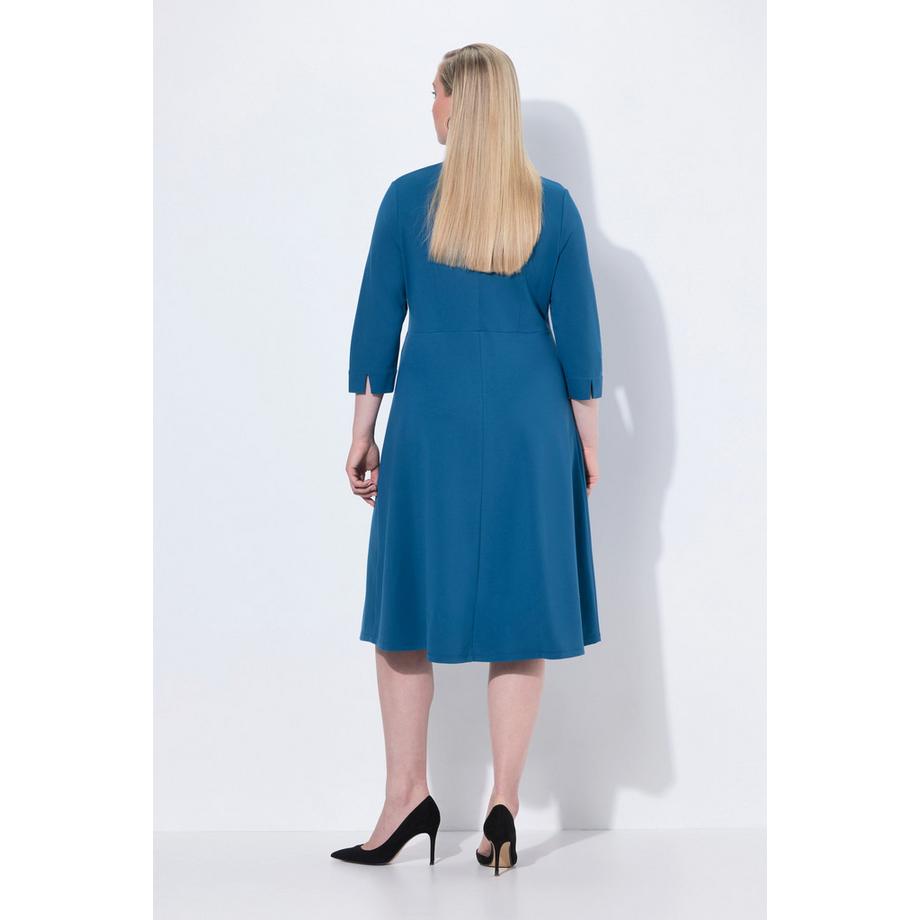 Ulla Popken Abito Punto di Roma Linea ad A Scollo a V Maniche 3/4  