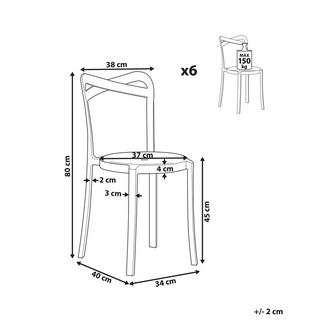 Beliani Set mit 6 Stühlen aus Kunststoff Modern CAMOGLI  
