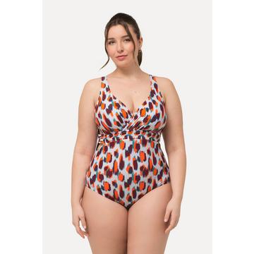 Maillot de bain avec bonnets souples et amovibles, imprimé taches de couleur