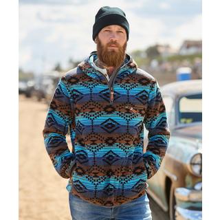 Joe Browns Felpa con Cappuccio in Pile Motivo Azteco Cerniera  