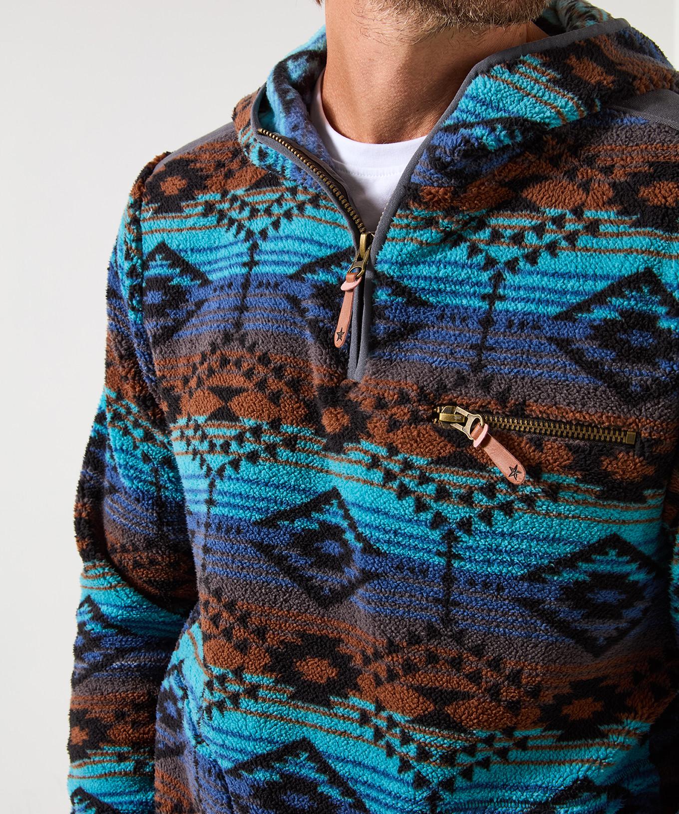 Joe Browns Felpa con Cappuccio in Pile Motivo Azteco Cerniera  