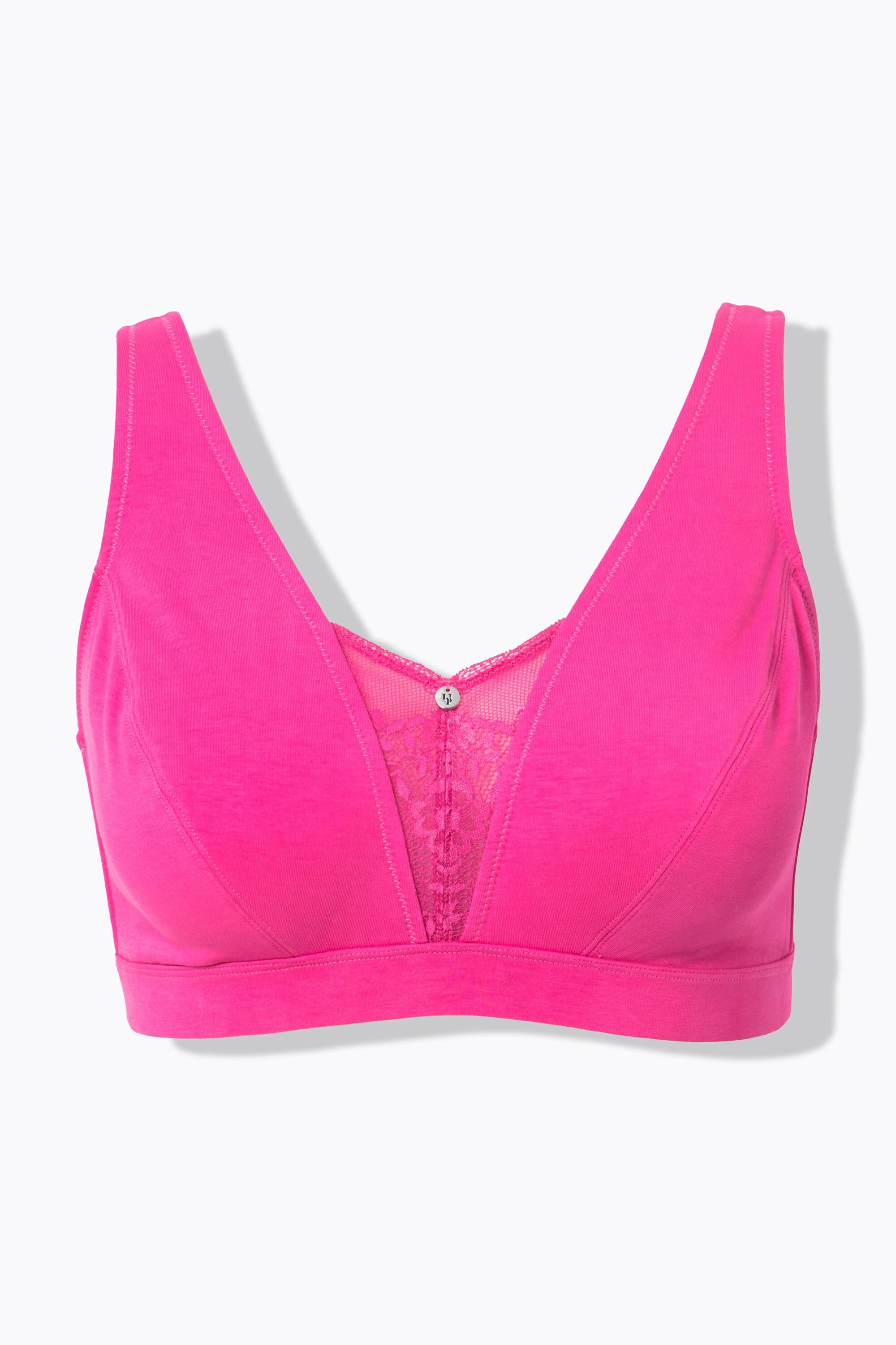 Ulla Popken  Bralette, Spitzeneinsatz, ohne Bügel, Cup C - E 