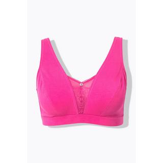 Ulla Popken  Bralette, Spitzeneinsatz, ohne Bügel, Cup C - E 