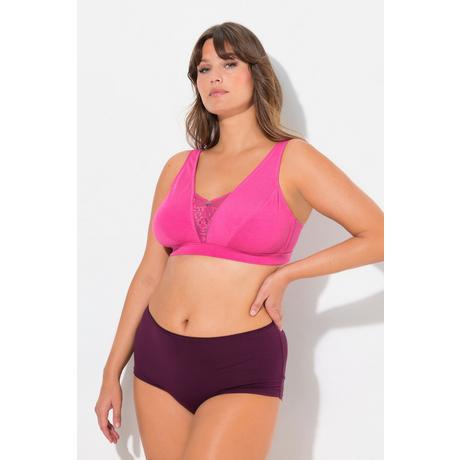 Ulla Popken  Bralette, Spitzeneinsatz, ohne Bügel, Cup C - E 